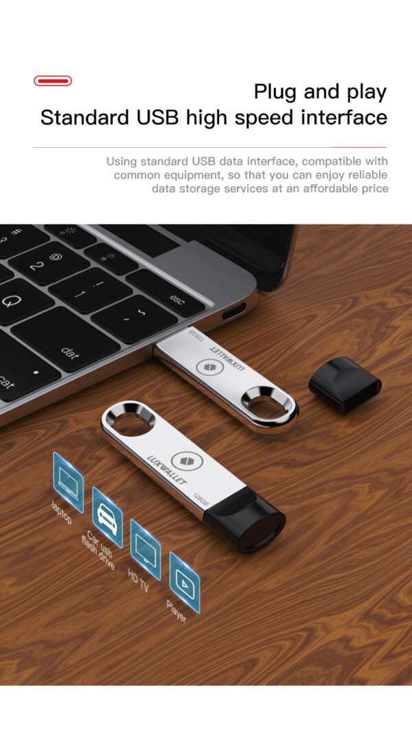 LUXWALLET® XPRO USB Stick - 128GB Stick - USB 3.0 - 80mbp/s Hoge Snelheid - Stootbestendig Design - Zilver - Afbeelding 13