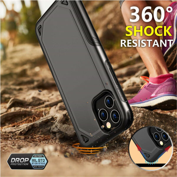 LUXWALLET® iPhone 11 Case - Desert Armor Drop Proof Hoes - Nightfall Black - Afbeelding 2