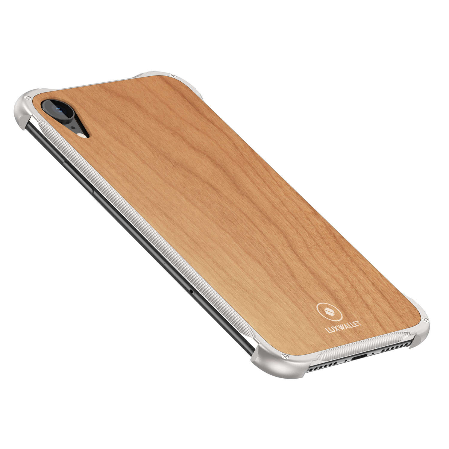 Kameraad trechter geschenk Houten Iphone-hoesjes- XS MAX Zilver + Kersenhout | LUXWALLET