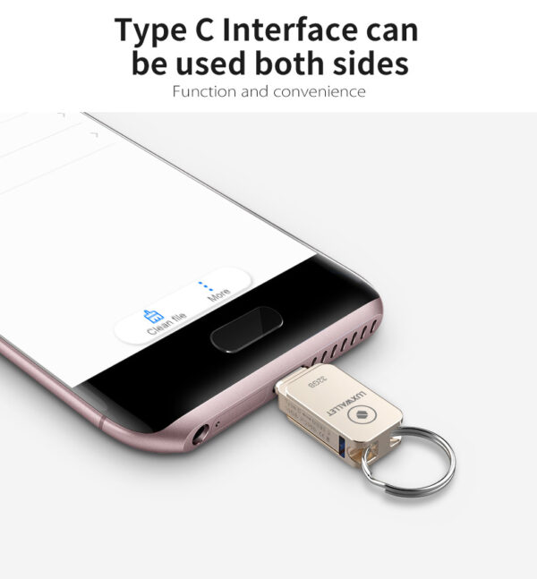 LUXWALLET PD5 Mini USB Stick 32GB USB-C Type-C OTG USB 3.0 Flash Drive – Geheugen – Zilver - Afbeelding 7