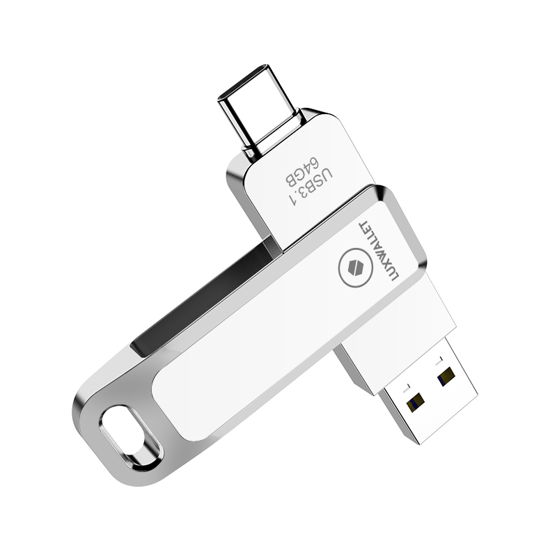 LUXWALLET PD8 Clé USB 64Go USB-C Type-C 3.1- USB 3.0 Flash Drive