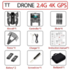 LUXWALLET TT Lite GPS Drone – 30km/h - 210 Gram - Afstandsbediening – GPS 2.4Ghz – Camera - Foto - Applicatie + Afstandsbediening - Afbeelding 15