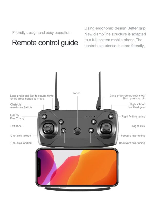 LUXWALLET® AeroFly² Dodge - Drone – 20km/h – 480P Mini Drone met Camera + Infrarood Obstakel Ontwijking - 150 Meter - IOS/Android - Afbeelding 24