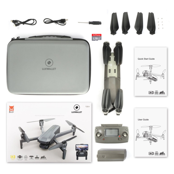 LUXWALLET Skyline5 – 40 km/h - 5Ghz Professionele Drone Met 3 Assige Gimbal – Mobiele App – Drone Met  Echte 4K Camera - Grijs - Afbeelding 4