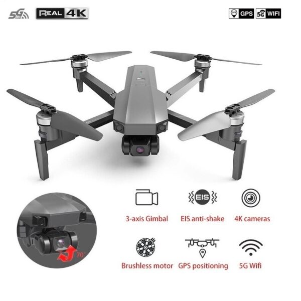 LUXWALLET Skyline5 – 40 km/h - 5Ghz Professionele Drone Met 3 Assige Gimbal – Mobiele App – Drone Met  Echte 4K Camera - Grijs - Afbeelding 23