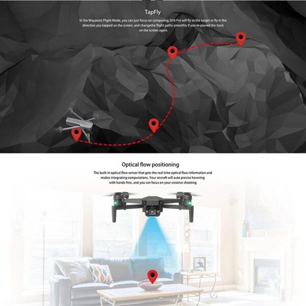 LUXWALLET Skyline5 – 40 km/h - 5Ghz Professionele Drone Met 3 Assige Gimbal – Mobiele App – Drone Met  Echte 4K Camera - Grijs - Afbeelding 16