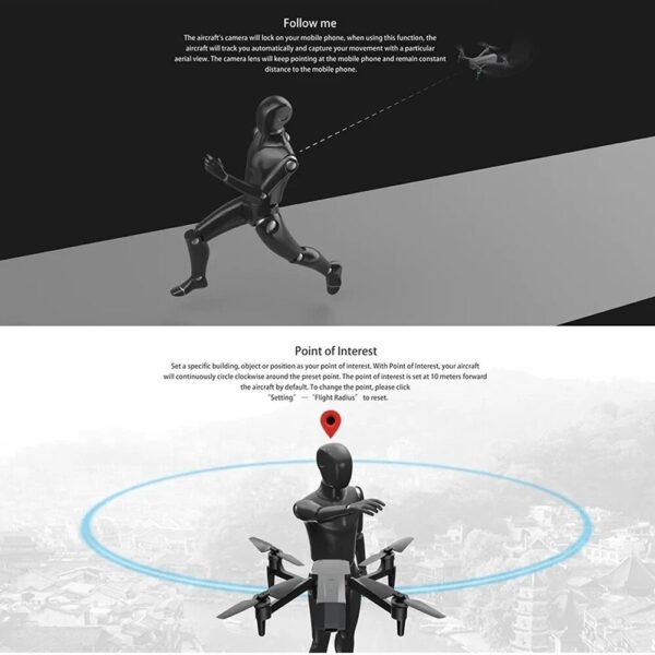 LUXWALLET Skyline5 – 40 km/h - 5Ghz Professionele Drone Met 3 Assige Gimbal – Mobiele App – Drone Met  Echte 4K Camera - Grijs - Afbeelding 5