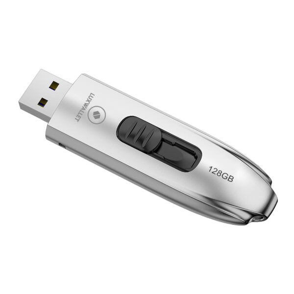 LUXWALLET PROX7 - Metalen USB 3.1 Stick - 128GB Opslag - Draagbare Opslag Flash Drive – Uitschuifbare Ontwerp - Zilver - Afbeelding 4