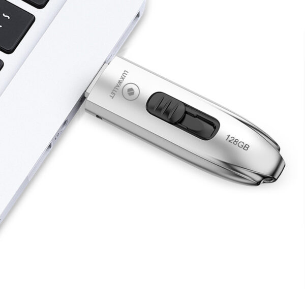 LUXWALLET PROX7 - Metalen USB 3.1 Stick - 128GB Opslag - Draagbare Opslag Flash Drive – Uitschuifbare Ontwerp - Zilver - Afbeelding 3