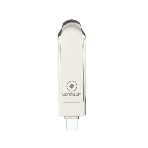 LUXWALLET PROX5 - Metalen USB 3.2 stick - 512GB Opslag - USB 3.2 - Draagbare Opslag Flash drive – Geheugen Stick + 360 ° rotatie - Zilver - Afbeelding 2
