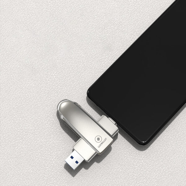 LUXWALLET PROX5 - Metalen USB 3.2 stick - 512GB Opslag - USB 3.2 - Draagbare Opslag Flash drive – Geheugen Stick + 360 ° rotatie - Zilver - Afbeelding 12