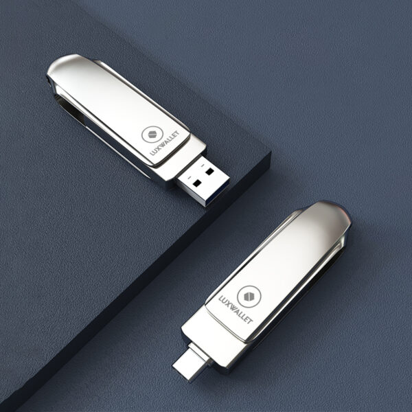 LUXWALLET PROX5 - Metalen USB 3.2 stick - 512GB Opslag - USB 3.2 - Draagbare Opslag Flash drive – Geheugen Stick + 360 ° rotatie - Zilver - Afbeelding 11