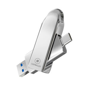 LUXWALLET PROX5 - Metalen USB 3.2 stick - 512GB Opslag - USB 3.2 - Draagbare Opslag Flash drive – Geheugen Stick + 360 ° rotatie - Zilver