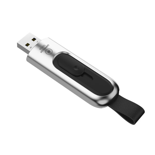 LUXWALLET PD1 Metalen USB3.1/3.0 Flash Drive – USB Stick - 64GB - Leessnelheid tot 100Mb/s – Push&Pull met Leren Staartriem- Zilver - Afbeelding 3