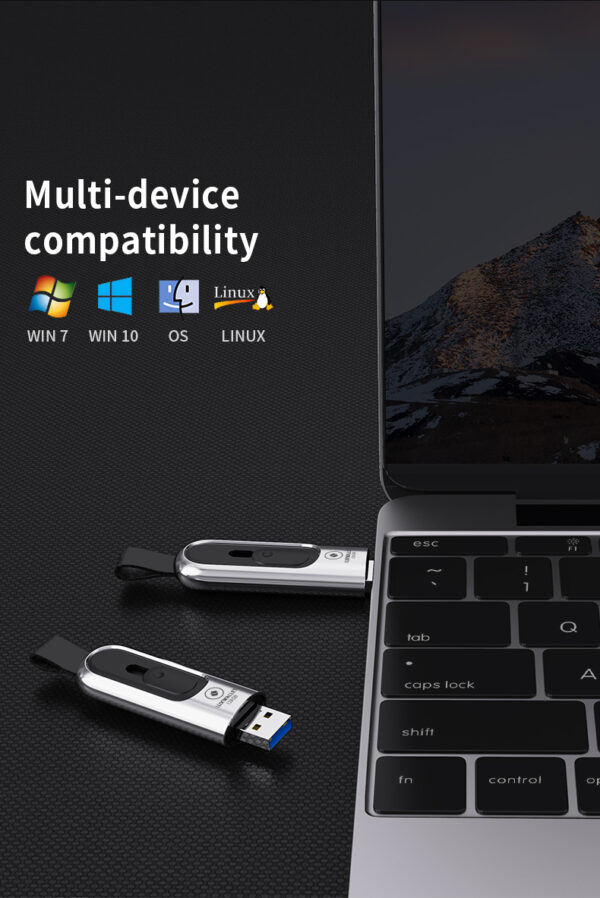 LUXWALLET PD1 Metalen USB3.1/3.0 Flash Drive – USB Stick - 64GB - Leessnelheid tot 100Mb/s – Push&Pull met Leren Staartriem- Zilver - Afbeelding 12