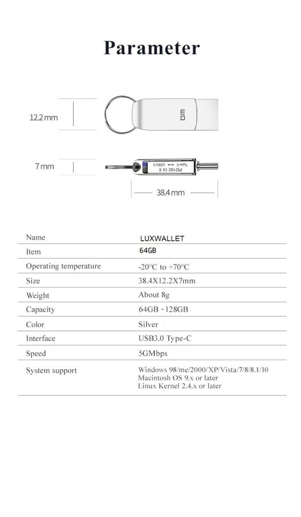 LUXWALLET PROX4 - Metalen USB 3.0 stick - 64GB Opslag - USB 3.0 - Draagbare Opslag Flash drive – Geheugen Stick + 360 ° rotatie - Zilver - Afbeelding 10