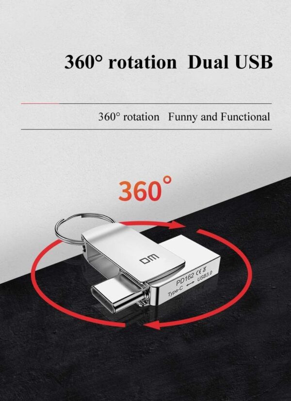 LUXWALLET PROX4 - Metalen USB 3.0 stick - 64GB Opslag - USB 3.0 - Draagbare Opslag Flash drive – Geheugen Stick + 360 ° rotatie - Zilver - Afbeelding 9