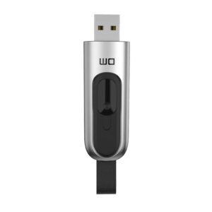 LUXWALLET PD1 Metalen USB3.1/3.0 Flash Drive – USB Stick - 64GB - Leessnelheid tot 100Mb/s – Push&Pull met Leren Staartriem- Zilver