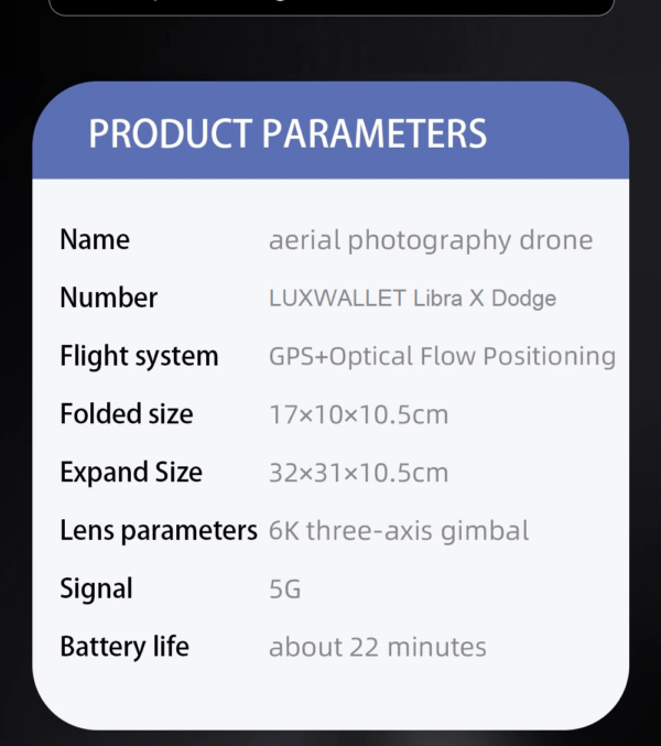 LUXWALLET Libra X Dodge Drone GPS - Camera + Camera 3-Assige Gimbal & Obstakelvermijding – 1.2KM Bereik & 2x 30min Accu - Afbeelding 32