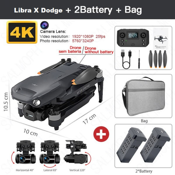 LUXWALLET Libra X Dodge Drone GPS - Camera + Camera 3-Assige Gimbal & Obstakelvermijding – 1.2KM Bereik & 2x 30min Accu - Afbeelding 21
