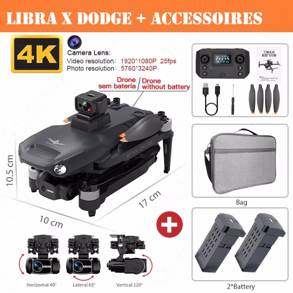 LUXWALLET Libra X Dodge Drone GPS - Camera + Camera 3-Assige Gimbal & Obstakelvermijding – 1.2KM Bereik & 2x 30min Accu - Afbeelding 6