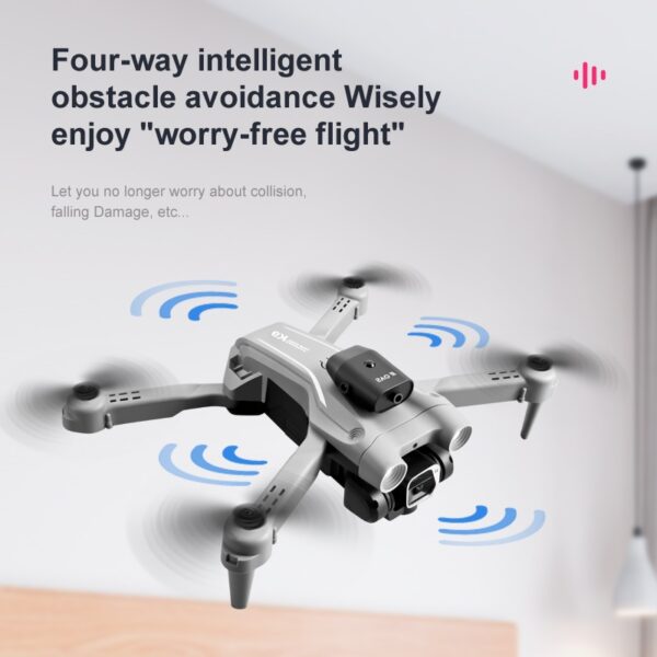 LUXWALLET Libra Light Max Drone – Drone Met Vierzijdige Obstakel Ontwijking - Drone Met Twee Camera’s - 480P – Opvouwbaar - 360° Vliegsysteem - Richtingspunt Vluchtmodus – Zwart - Afbeelding 18