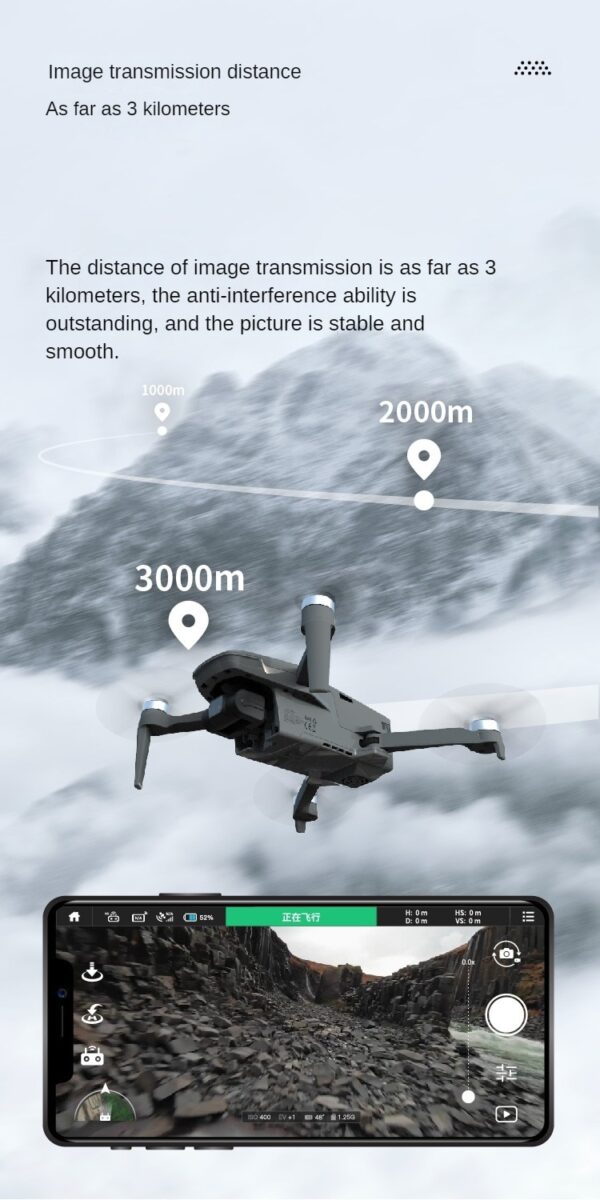 LUXWALLET Valkyrie Pro – 5 Ghz WiFi GPS Drone - 4K Camera Drone – 3 Assige Gimbal Drone – Geen Vliegbewijs – Return To Home – Borstelloze Motor – Grijs - Afbeelding 5