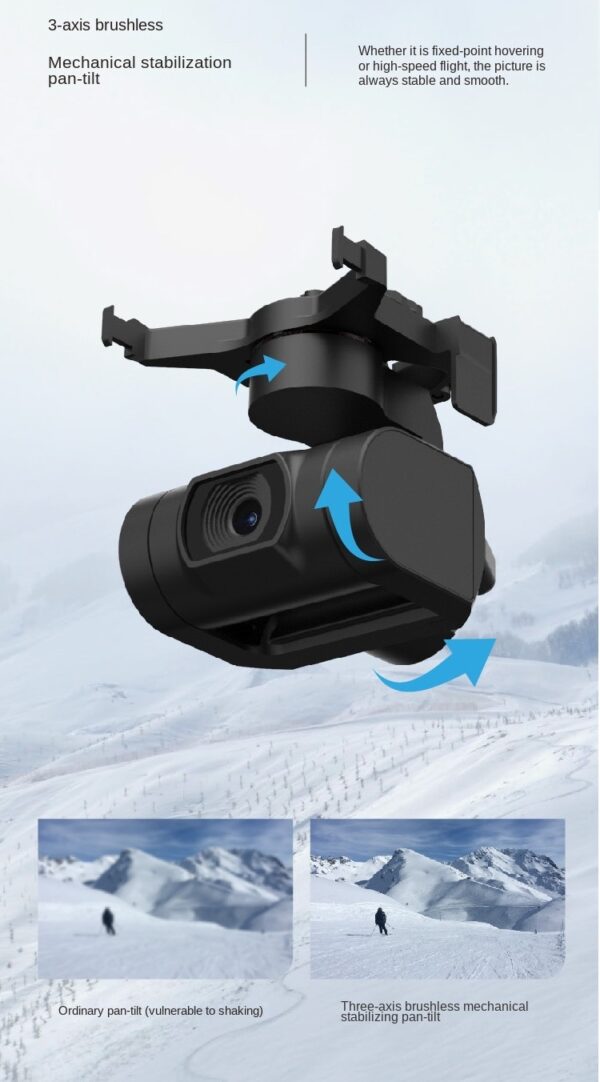 LUXWALLET Valkyrie Pro – 5 Ghz WiFi GPS Drone - 4K Camera Drone – 3 Assige Gimbal Drone – Geen Vliegbewijs – Return To Home – Borstelloze Motor – Grijs - Afbeelding 3