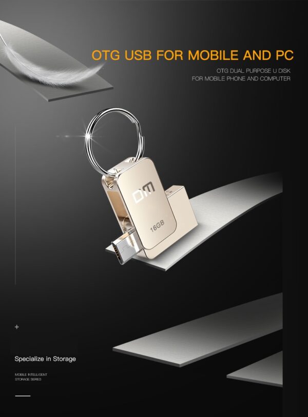 LUXWALLET PD20 Mini USB Stick USB 2.0/ Micro USB - OTG - Flash Drive – Geheugen –360 Graden Rotatieontwerp – 128GB - Zilver - Afbeelding 2