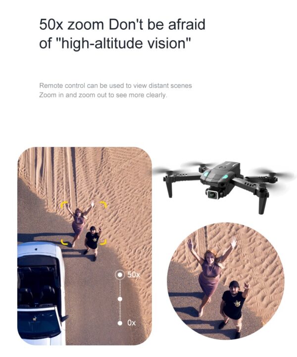 LUXWALLET AeroGlide Ultra - Drone Met Driezijdige Obstakel Ontwijking - Drone Met Twee Camera’s - 480P – Opvouwbaar - Richtingspunt Vluchtmodus – Zwart - Afbeelding 11