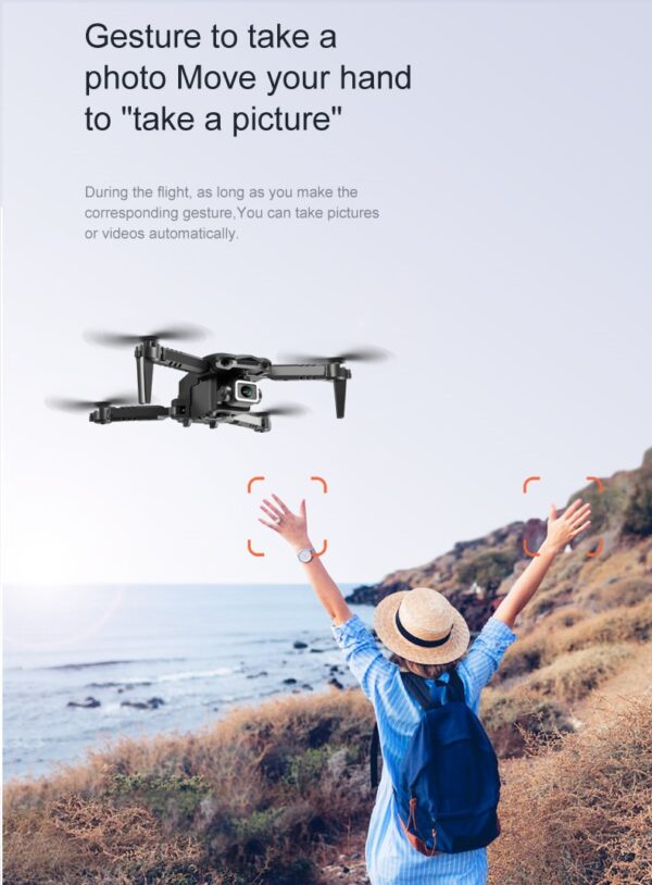 LUXWALLET AeroGlide Ultra - Drone Met Driezijdige Obstakel Ontwijking - Drone Met Twee Camera’s - 480P – Opvouwbaar - Richtingspunt Vluchtmodus – Zwart - Afbeelding 12