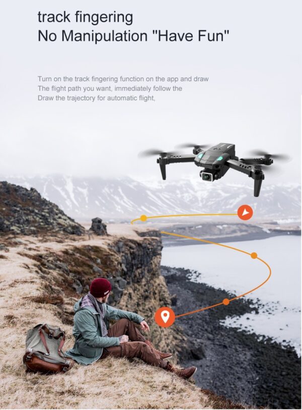 LUXWALLET AeroGlide Ultra - Drone Met Driezijdige Obstakel Ontwijking - Drone Met Twee Camera’s - 480P – Opvouwbaar - Richtingspunt Vluchtmodus – Zwart - Afbeelding 13