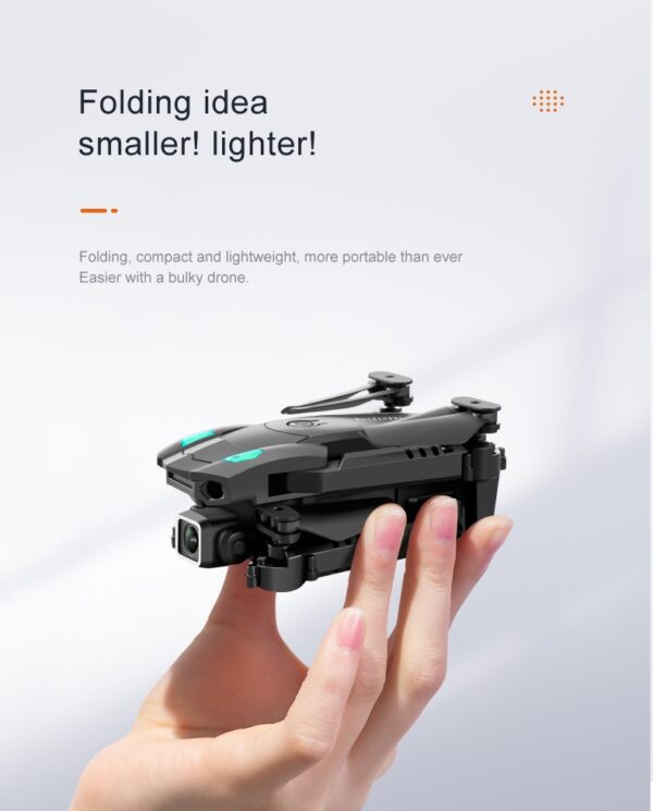 LUXWALLET AeroGlide Ultra - Drone Met Driezijdige Obstakel Ontwijking - Drone Met Twee Camera’s - 480P – Opvouwbaar - Richtingspunt Vluchtmodus – Zwart - Afbeelding 4