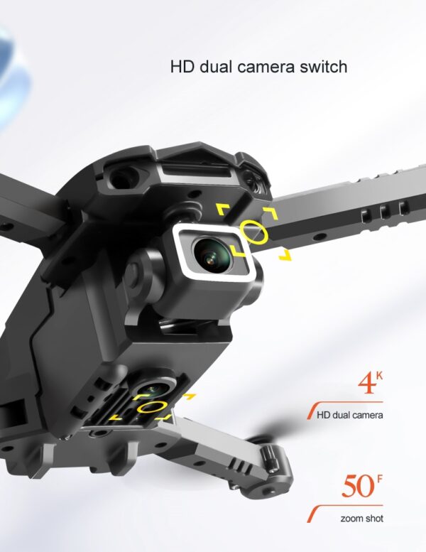 LUXWALLET AeroGlide Ultra - Drone Met Driezijdige Obstakel Ontwijking - Drone Met Twee Camera’s - 480P – Opvouwbaar - Richtingspunt Vluchtmodus – Zwart - Afbeelding 8
