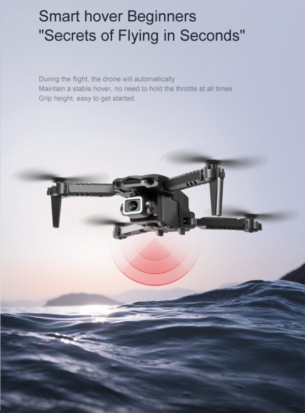 LUXWALLET AeroGlide Ultra - Drone Met Driezijdige Obstakel Ontwijking - Drone Met Twee Camera’s - 480P – Opvouwbaar - Richtingspunt Vluchtmodus – Zwart - Afbeelding 9