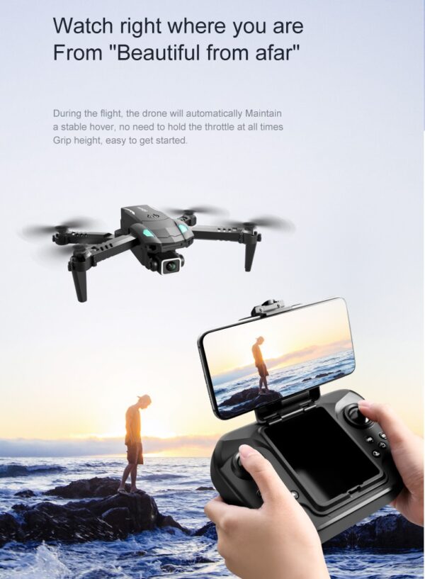 LUXWALLET AeroGlide Ultra - Drone Met Driezijdige Obstakel Ontwijking - Drone Met Twee Camera’s - 480P – Opvouwbaar - Richtingspunt Vluchtmodus – Zwart - Afbeelding 10