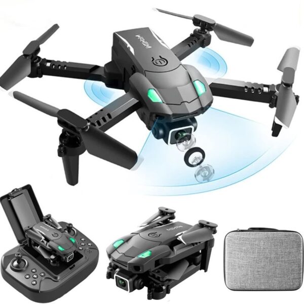 LUXWALLET AeroGlide Ultra - Drone Met Driezijdige Obstakel Ontwijking - Drone Met Twee Camera’s - 480P – Opvouwbaar - Richtingspunt Vluchtmodus – Zwart - Afbeelding 2
