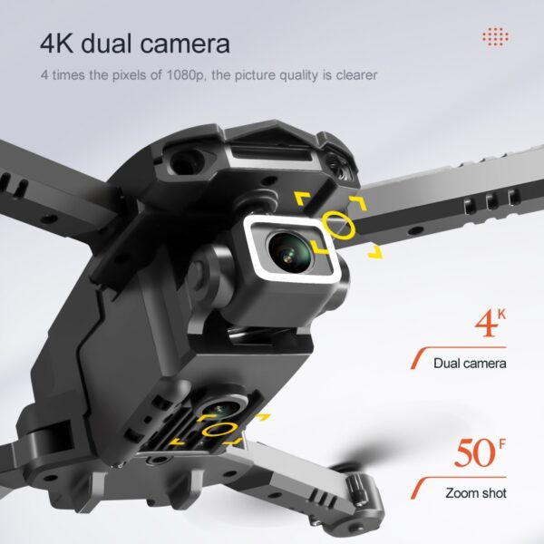 LUXWALLET AeroGlide Ultra - Drone Met Driezijdige Obstakel Ontwijking - Drone Met Twee Camera’s - 480P – Opvouwbaar - Richtingspunt Vluchtmodus – Zwart - Afbeelding 21