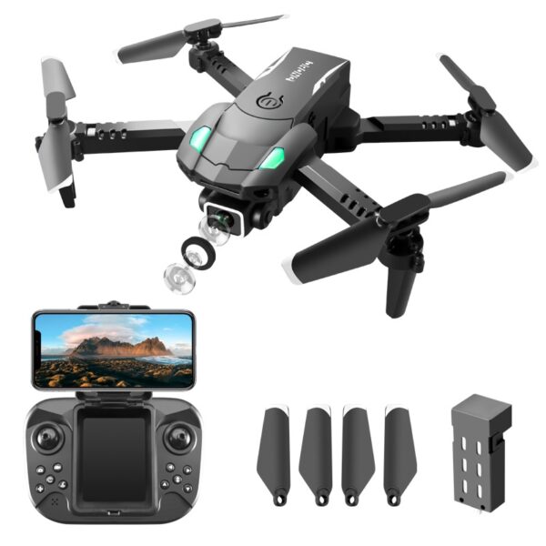 LUXWALLET AeroGlide Ultra - Drone Met Driezijdige Obstakel Ontwijking - Drone Met Twee Camera’s - 480P – Opvouwbaar - Richtingspunt Vluchtmodus – Zwart - Afbeelding 24