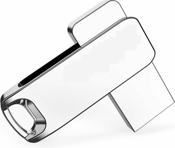 LUXWALLET PD6 Mini USB Stick 64GB USB 2.0 Flash Drive – Geheugen –360 Graden Roteerbaar- Zilver - Afbeelding 3