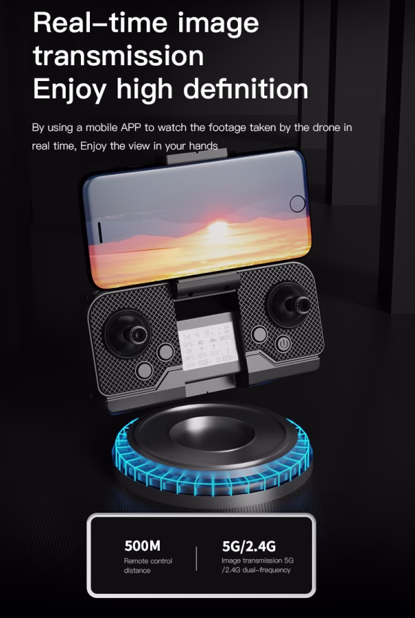 LUXWALLET AeroTech Celestial – 5 GHz Quadcopter Drone – Laser Obstacle Avoidance – Multiplunt Vluchtmodus – Return To Home - Zwart - Afbeelding 18