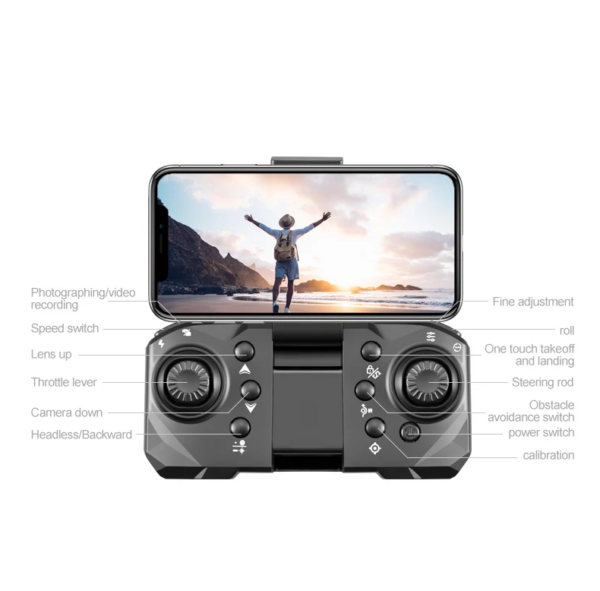 LUXWALLET Libra Light Ethereal - Drone Met Driezijdige Obstakel Ontwijking - Drone Met Twee Camera’s - Opvouwbaar - 360° Vliegsysteem - Richtingspunt Vluchtmodus – 50x Zoom – Zwart - Afbeelding 18