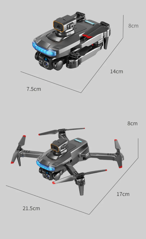 LUXWALLET AeroTech Celestial – 5 GHz Quadcopter Drone – Laser Obstacle Avoidance – Multiplunt Vluchtmodus – Return To Home - Zwart - Afbeelding 11