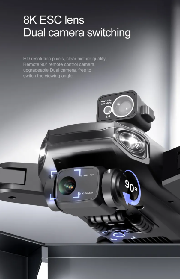 LUXWALLET AeroTech Ultra - 5Ghz WiFI GPS Drone – Laser Obstacle Avoidance - 1200M Afstand - RTH Functie - 15-30KM/h – Drone Met Mobiele App - 2 Accu + Opbergcase - Afbeelding 2