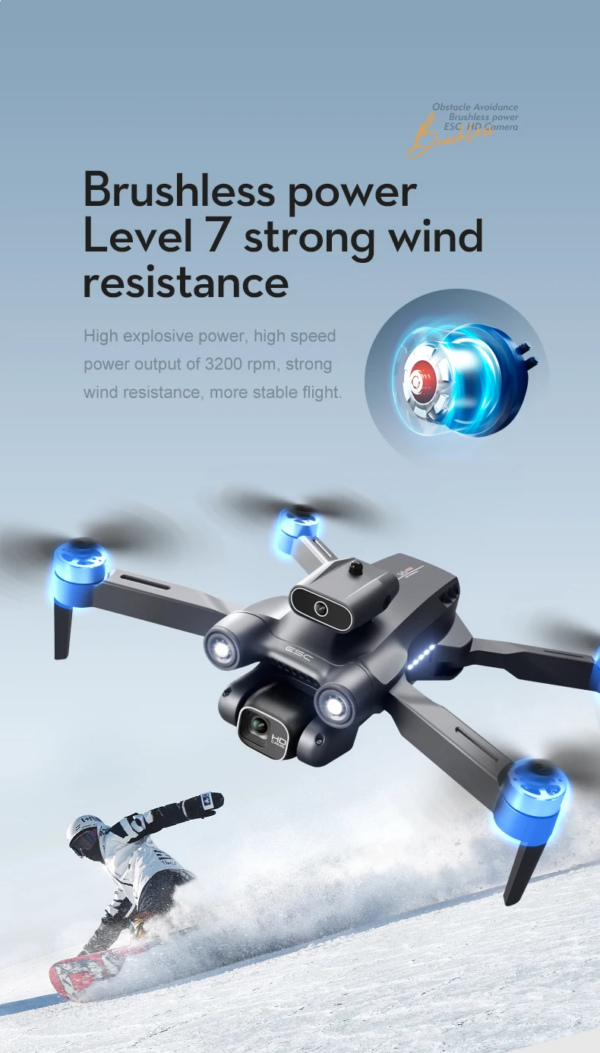 LUXWALLET Libra Light Ethereal - Drone Met Driezijdige Obstakel Ontwijking - Drone Met Twee Camera’s - Opvouwbaar - 360° Vliegsysteem - Richtingspunt Vluchtmodus – 50x Zoom – Zwart - Afbeelding 6