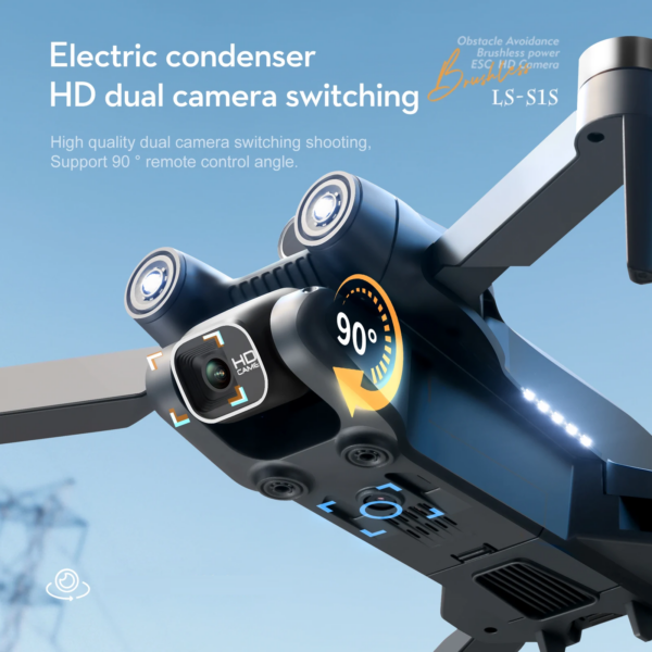 LUXWALLET Libra Light Ethereal - Drone Met Driezijdige Obstakel Ontwijking - Drone Met Twee Camera’s - Opvouwbaar - 360° Vliegsysteem - Richtingspunt Vluchtmodus – 50x Zoom – Zwart - Afbeelding 4