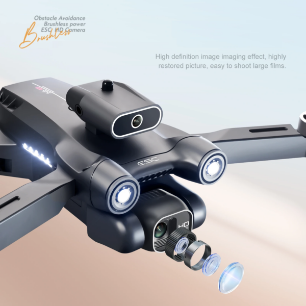 LUXWALLET Libra Light Ethereal - Drone Met Driezijdige Obstakel Ontwijking - Drone Met Twee Camera’s - Opvouwbaar - 360° Vliegsysteem - Richtingspunt Vluchtmodus – 50x Zoom – Zwart - Afbeelding 2