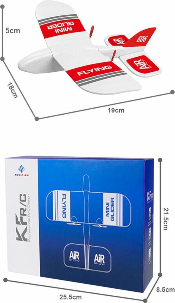 LUXWALLET SkyShow Mini – 2.4GHz RC Vliegtuig Drone – Crashbestendig – RC Vliegtuig Voor binnen en buiten - Waterbestendige Drone Met 2 Batterijen – Rood/Wit - Afbeelding 4