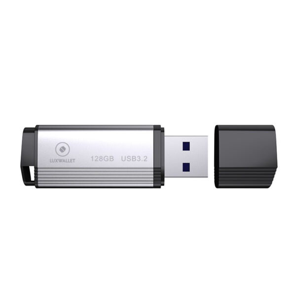 LUXWALLET SpeedByte – USB 3.2 Flashdrive – 128GB – OTG – USB-Stick – Stootbestendig Design – Leessnelheid tot 100 Mbps – Snelle Overdracht – Zwart/Zilver - Afbeelding 3
