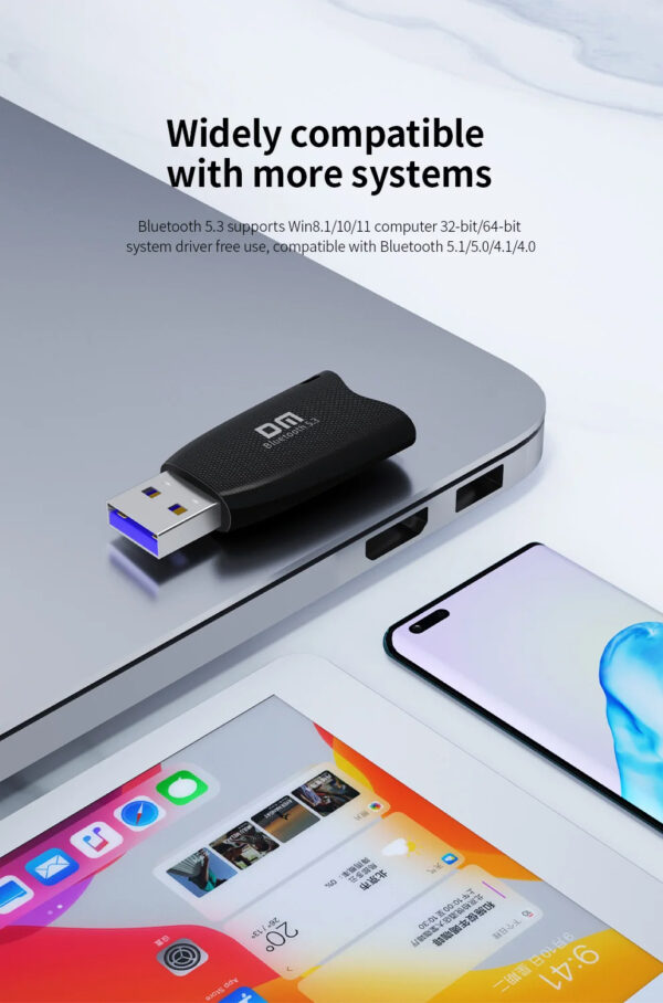 LUXWALLET BluetoothBoost - Bluetooth 5.3 - CSR Chip - USB 2.0 - 15-20m Afstand - 3Mbps - Zwart - Afbeelding 6